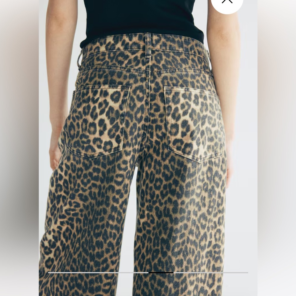 Leopard print high waist barrel jeans - size 4 - Picture 3 of 12